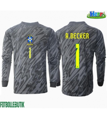 Brasilien Alisson Becker #1 Målvakt Bortatröja Copa America 2024 Långärmad